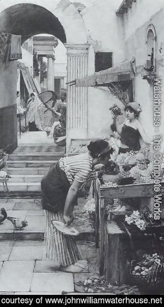 A Flower Market, Old Rome 1886