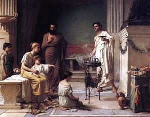 Waterhouse - A Sick Child brought into the Temple of Aesculapius  1877
