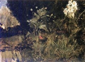 Waterhouse - Study of Lilies, Poppies and Carnations  1916